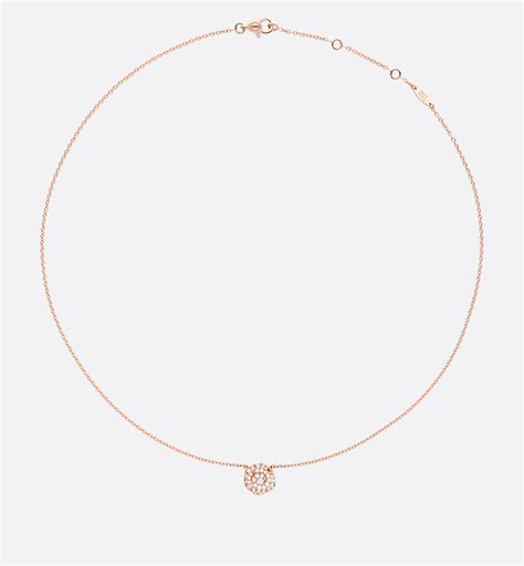 Small Rose Dior Couture Necklace Pink Gold and 